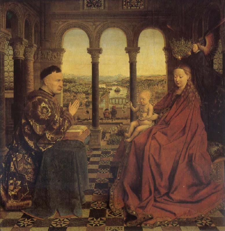 Jan Van Eyck Madonna of chancellor Rolin China oil painting art